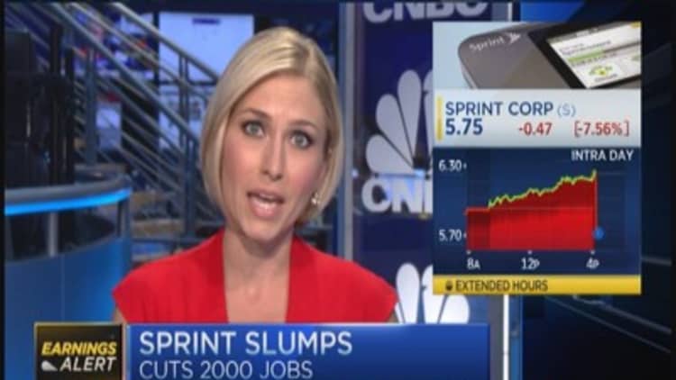 Sprint shares down on earnings miss