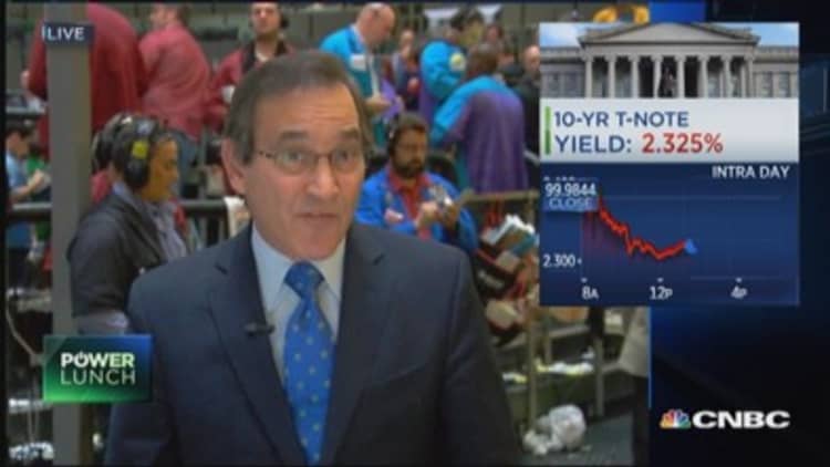 Yields down after jobs