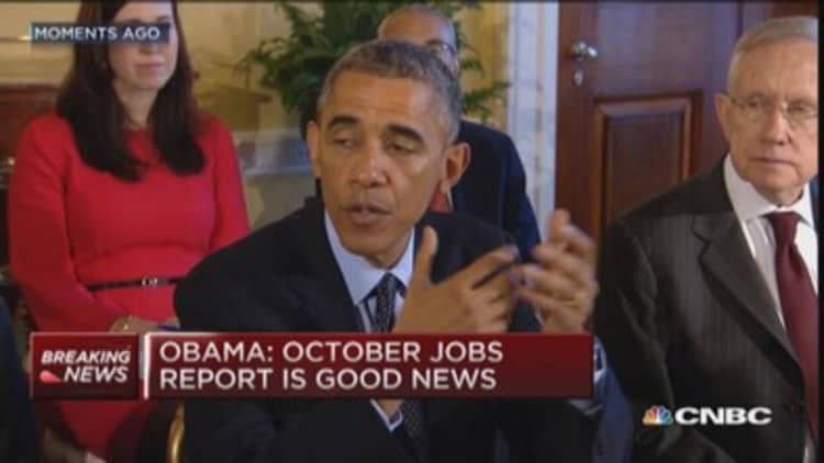 Obama: October jobs report good news