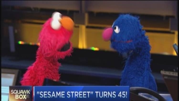 Grover and Elmo visit 'Squawk Box' 