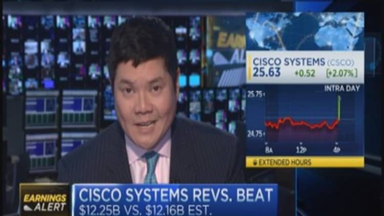 Cisco tops forecasts 