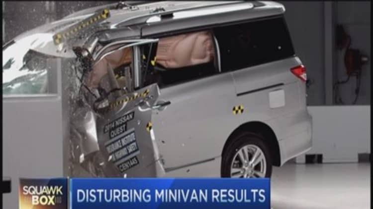 Minivan crash test results disturbing