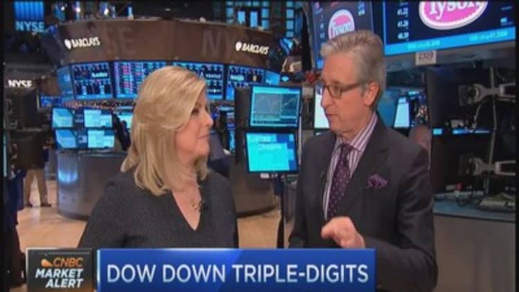 Stocks slide triple-digits on oil drop