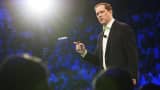 Cisco's Chuck Robbins speaks at the Global Sales Experience in Las Vegas, Aug. 25, 2014.