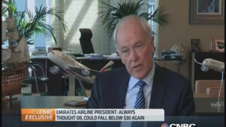 Emirates CEO: The oil price drop is beneficial