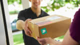 A package delivery from a San Francisco-based start-up called Doorman.
