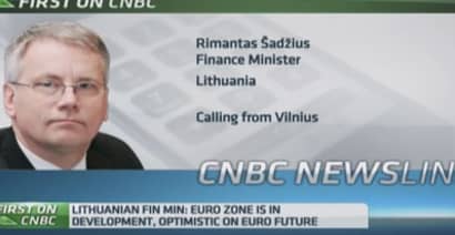 Lithuania Fin Min 'optimistic' about euro's future
