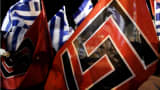 Golden Dawn flags at a rally in Athens