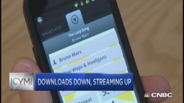 Downloads down, streaming up
