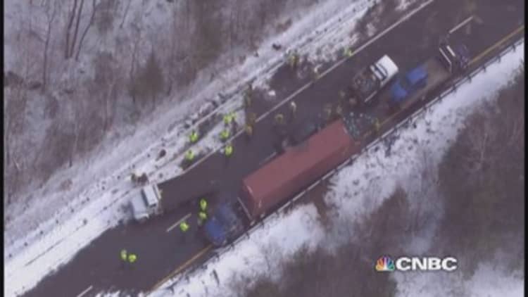 35-Car pileup reported on I-93 in New Hampshire