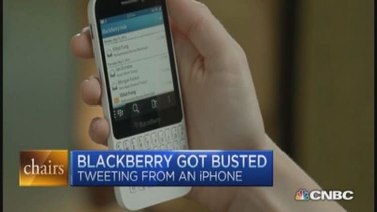 BlackBerry's cheat tweet