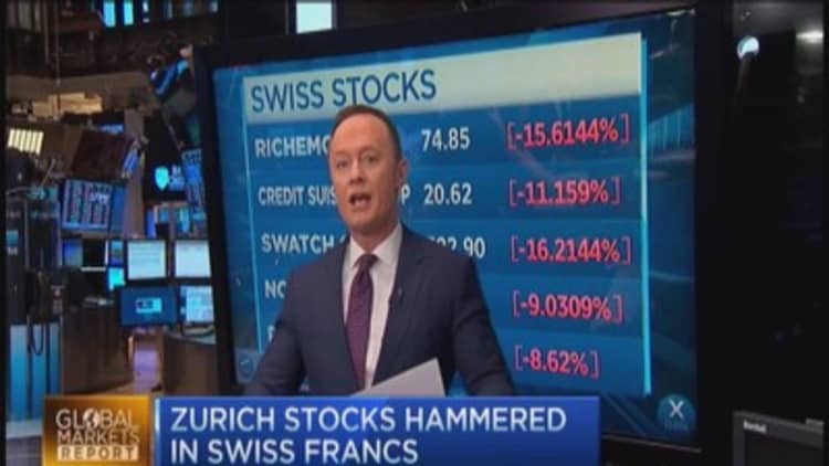 Swiss abandons peg on franc