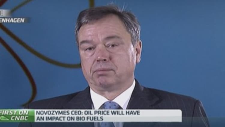 Low oil price will impact biofuels: Novozymes CEO