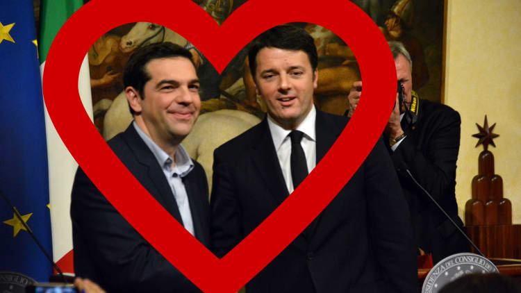 Tsipras, Renzi: A political bromance?