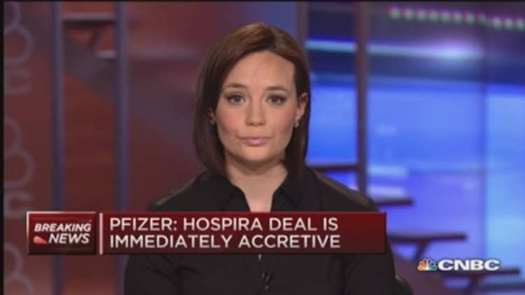 Pfizer buying Hospira for $90 a share