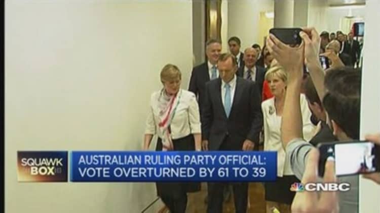 Australia's Abbott survives leadership vote