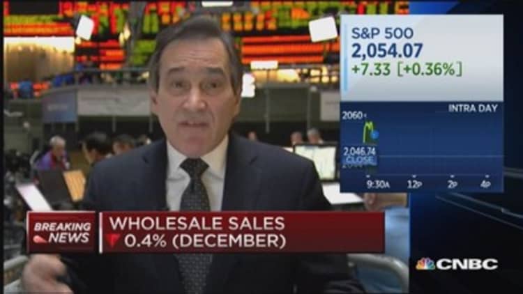 Dec. wholesale inventories up 0.1% sales down 0.4%