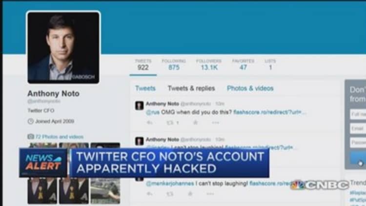 Twitter CFO's account apparently hacked