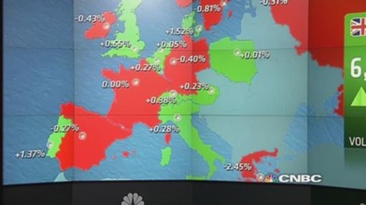Europe shares end mixed after data; Greece in focus