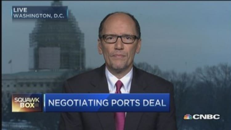 Negotiations reopen West Coast ports: Secretary Perez