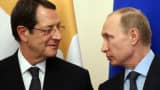 Russian President Vladimir Putin and Cyprus President Nicos Anastasiades