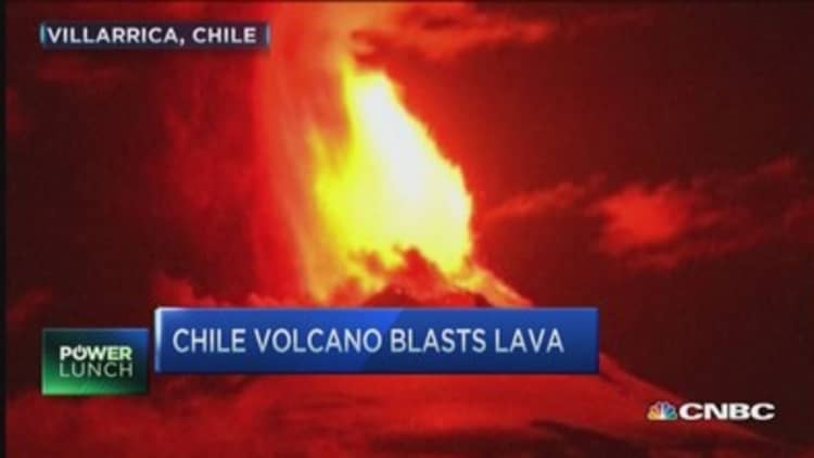 Villarrica Volcano erupts 