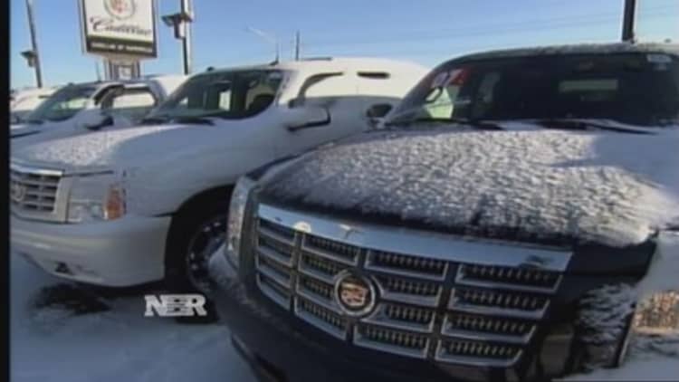 Winter weather puts chill on car sales 