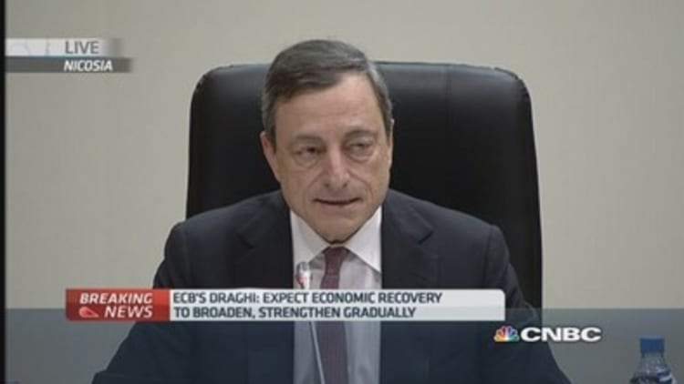 Mario Draghi on economic data
