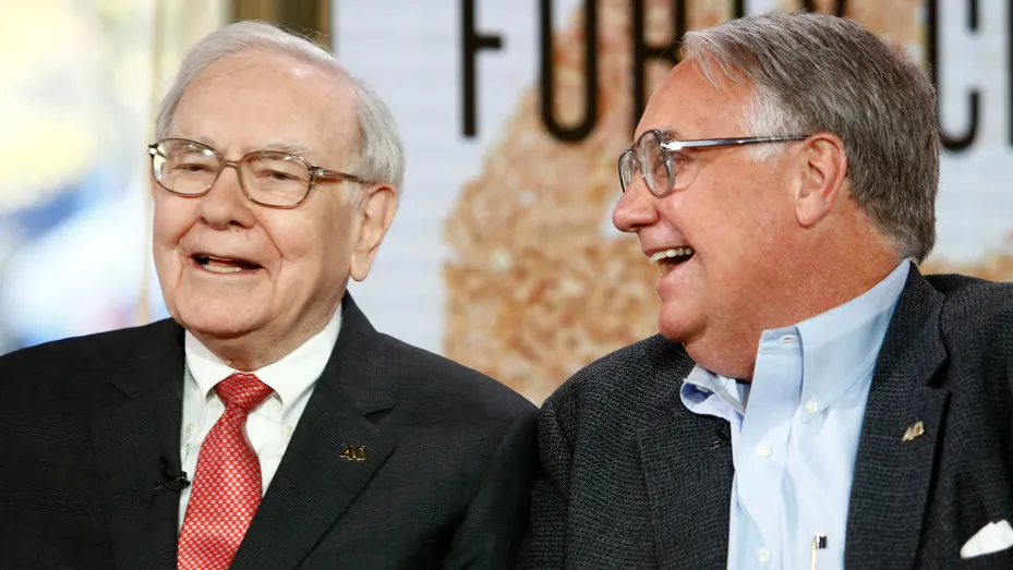 Warren Buffett, left, and his eldest son, Howard G. Buffett