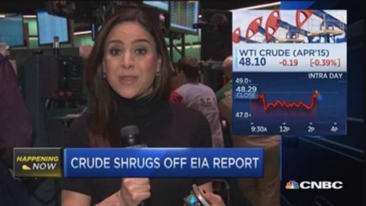 Crude shrugs off EIA report