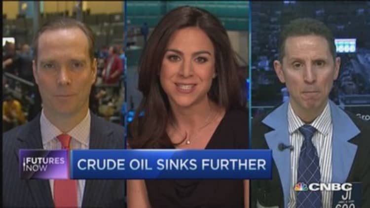 Futures Now: Crude oil sinks further