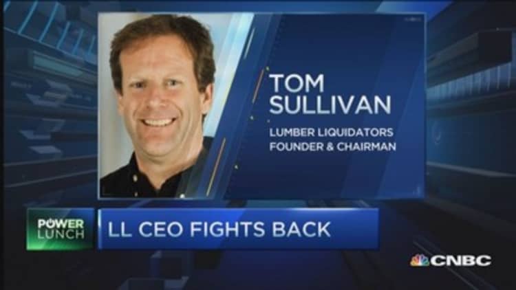 Lumber Liquidators shares plummet 