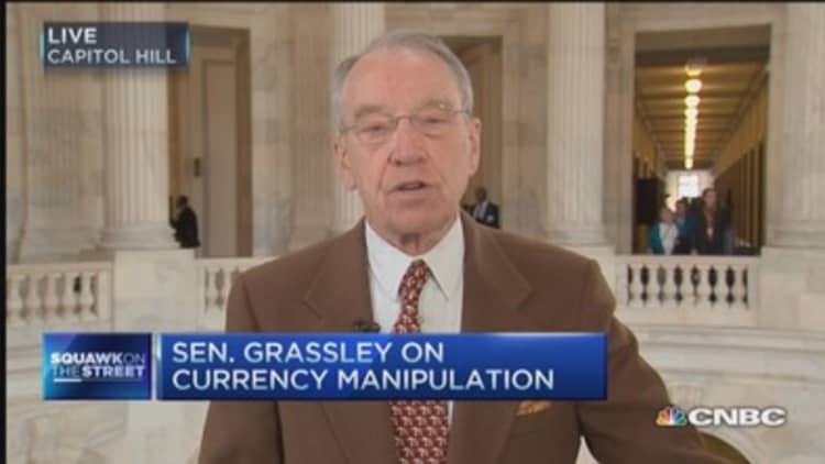 Sen. Grassley on currency manipulation 