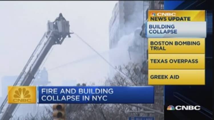CNBC update: Fire and building collapse in NYC