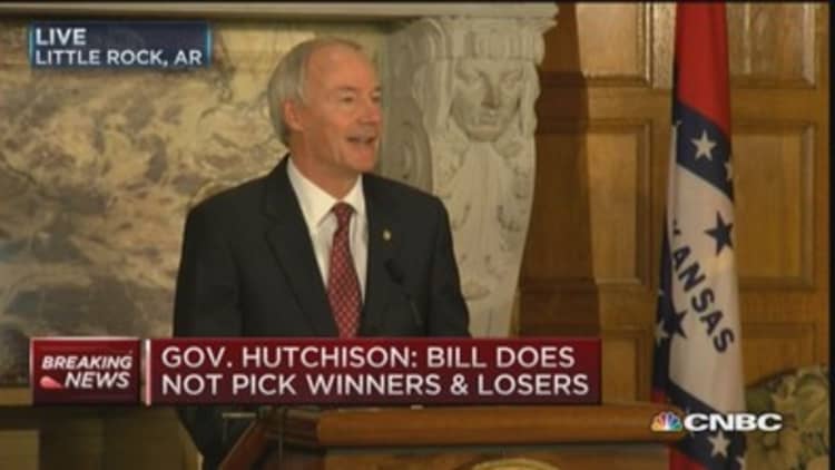 Gov. Hutchinson: Sending bill back for changes