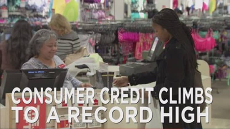 US consumer debt at an all-time high
