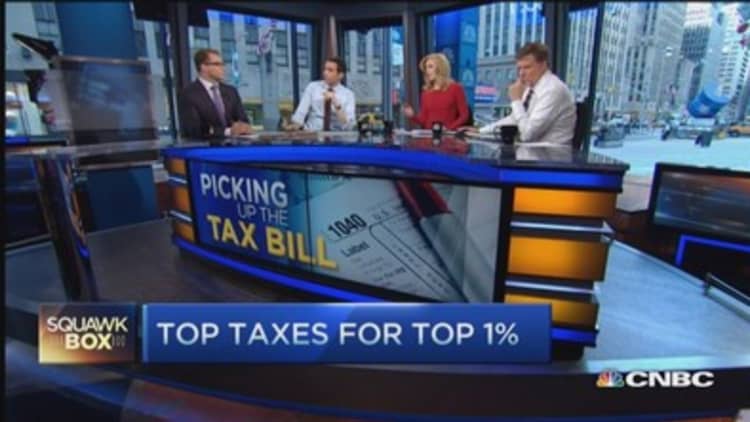 Tax bill for top 1% going up 