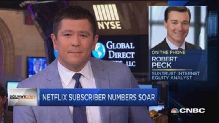 Netflix rips higher; Analyst on sidelines