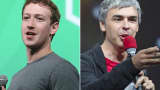 Facebook CEO Mark Zuckerberg, left, and Google CEO Larry Page