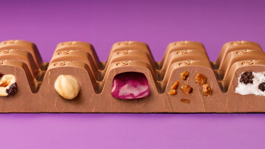 A Cadbury chocolate bar with how many flavors?