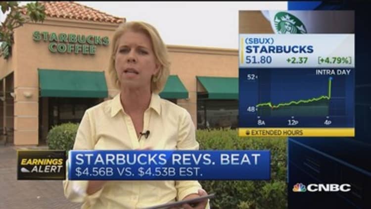 Starbucks beats on revenue 