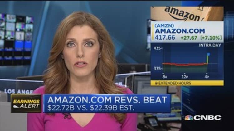 Amazon reports better than expected revenue growth 