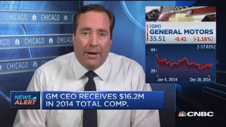 GM CEO receives $16.2M
