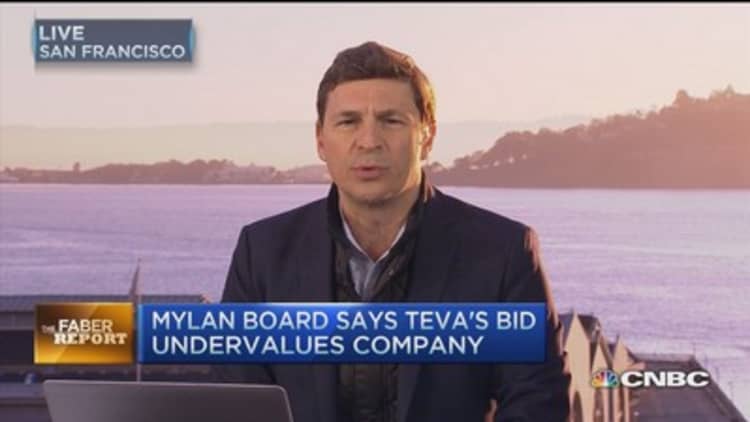 Faber Report: Mylan says Teva bid grossly undervalues company