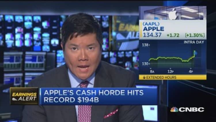 Apple's cash horde hits record $194 billion