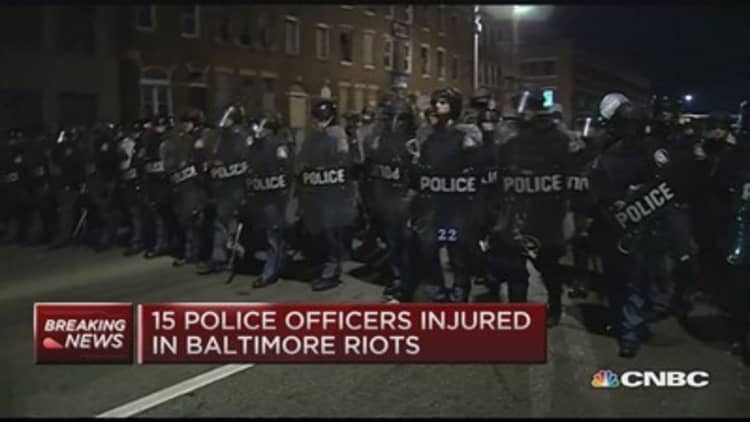 Quiet morning in Baltimore after night of violence