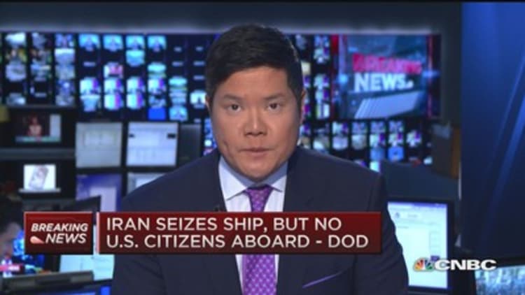Iran seizes ship, but no US citizens: DOD