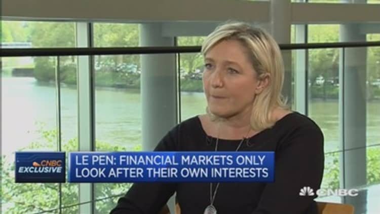 Need to return to economic sovereignty: Marine Le Pen