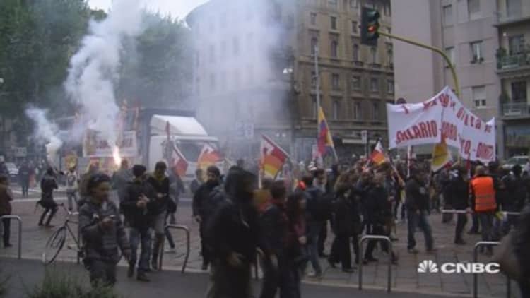 Violent protests rock Milan
