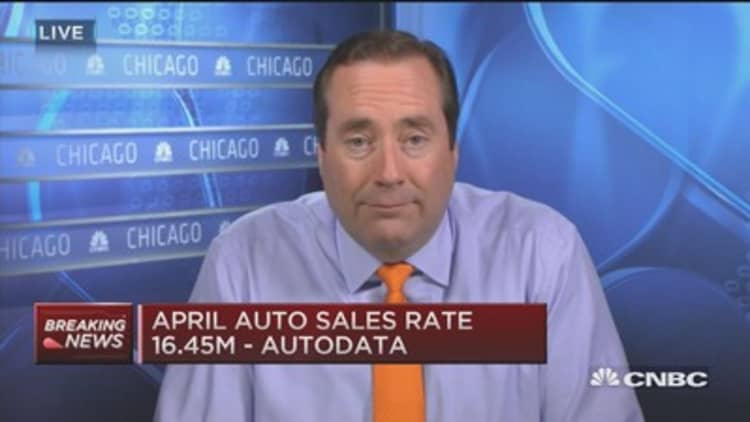 April's auto sales a little shy